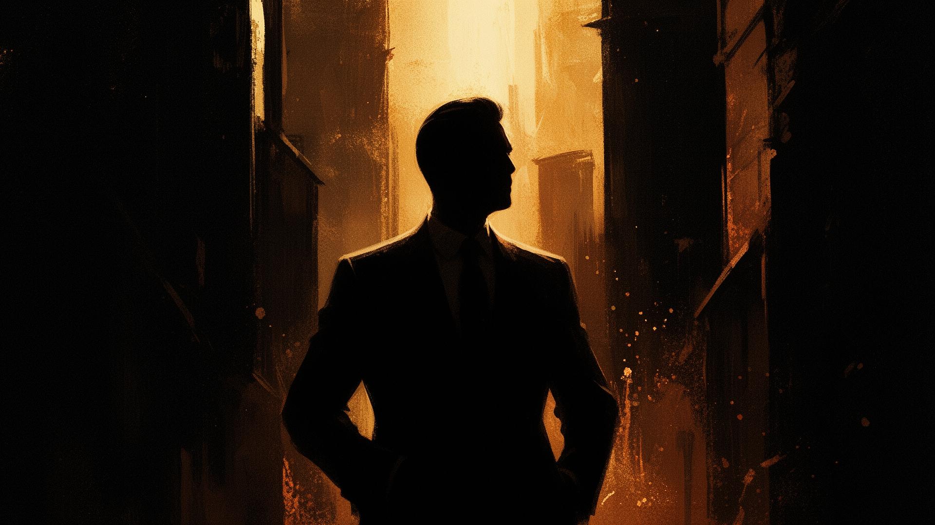 A leader silhouetted in warm golden light